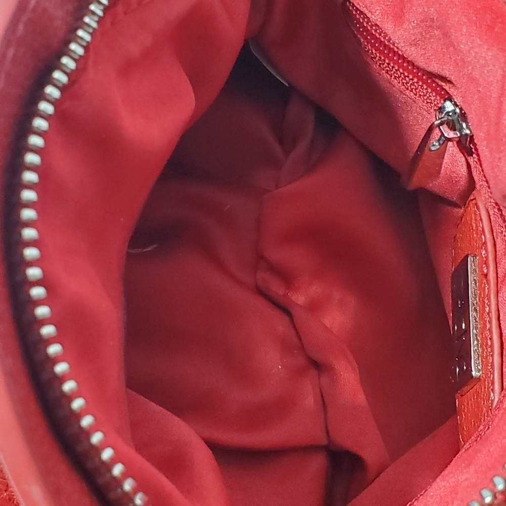 Cache Red Small Purse With Silver Chain Shoulder - image 6